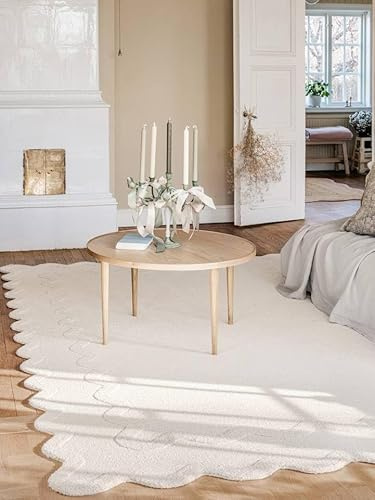 RugVista Clara Teppich, 100 x 160 cm, Off Weiß | Moderne, Niedriger Stapel, Nur chemische Reinigung, Wohnzimmer, Schlafzimmer