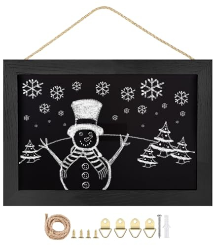 Umtiti Kreidetafel mit magnetischer Oberfläche, 22,1 x 32 cm, schwarzer Holzrahmen, Wandtafel zur Verwendung zu Hause, im Büro und im Restaurant, Kreidetafel-BK2232-US