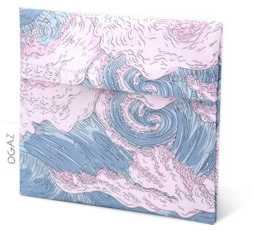 DGAZ Menstruationstasche, Mädchen Period Bag für Slipeinlagen/Menstruationstassen/Kleine Tampons, Tragbare Tamponhalter Tasche, Mini Make-up Tasche für Frauen (Sea and Waves)