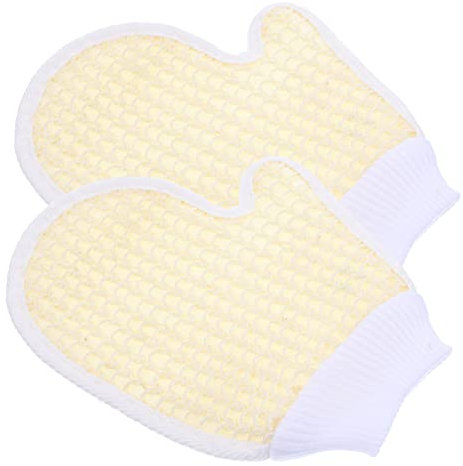 Mikinona 2pcs Simple Bath Gloves Supple Shower Mitts Exfoliating Body Scrubbers for Grooming Gentle Massage Gloves