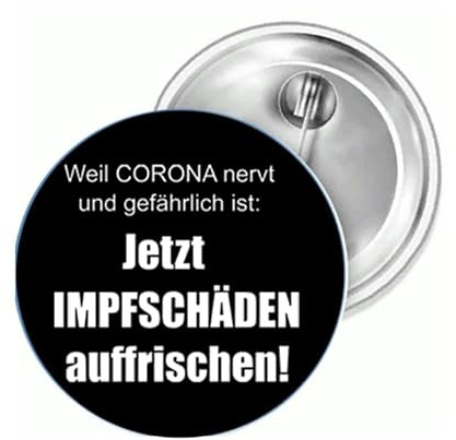 Sammys Shirt Store Jetzt Impfschäden auffrischen - Weil Corona nervt Button 55 mm