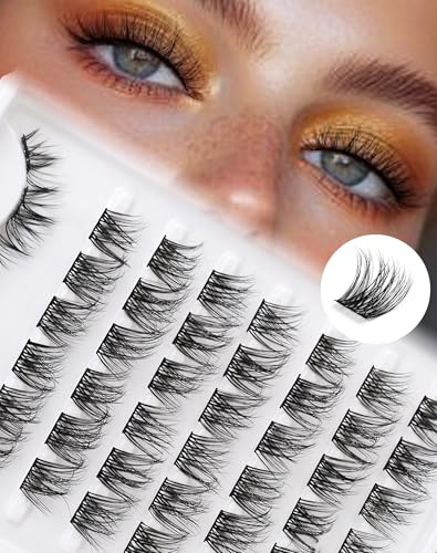 Cluster Lashes Wimpern Extensions Mixed 12-14mm Individual Eyelashes D Curl Einzelne Wimpern Natural Vorgefertigte linke und rechte DIY Lash Extensions Siligli 8 Paar