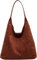 Wildleder Handtasche Damen, Retro Wildleder Schultertasche, Damen Gross Tragetasche, Shopper Tasche Hobo Bag Slouchy Bag (Brown)