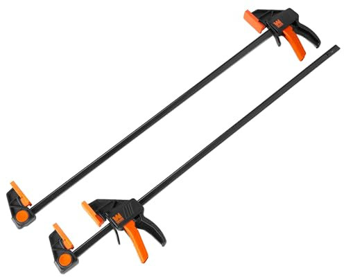 WEN 24-Inch Heavy Duty Steel Bar Clamps and Spreaders with 2.3-Inch Throat, Two Pack (CLR242)