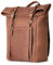 Berliner Bags Vintage Rucksack Lille aus Leder, Tagesrucksack, Cityrucksack, Rolltop, mit 15-Zoll-Laptopfach, wasserdicht, für Damen und Herren - Braun