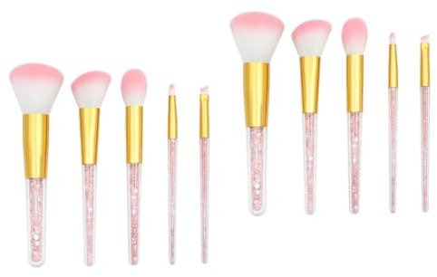 Baluue 10stücke Teiliges Make-up-pinselset Mit Transparentem Griff Inkl Foundation Puder Augenbrauen Und Lidschattenpinsel Für Frauen Für Flüssiges Make-up Und Tägliche Anwendung