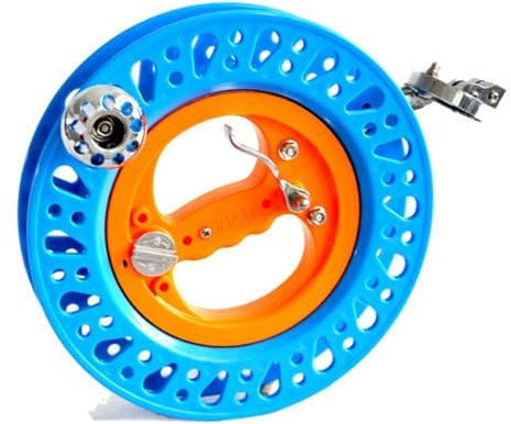 NEWCIX Handgehaltenes Drachenschnur-Rad. Großes Lager Handbremse Anti-Reverse, Kite-Spule, Professionelle Hochwertige Kite-Leine Rad(Blau)