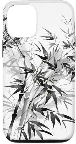 iPhone 12/12 Pro Bamboo Leaves Sumi-e Suibokuga Monochrome Ink Painting Case