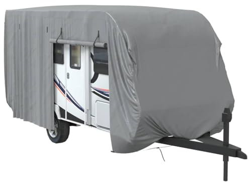 vidaXL Schutzhülle für Wohnwagen Grau 670x250x220 cm Vliesstoff, Hülle Wohnwagen, Abdeckplane Wohnwagen, Wohnwagenabdeckung, Wohnwagenhülle