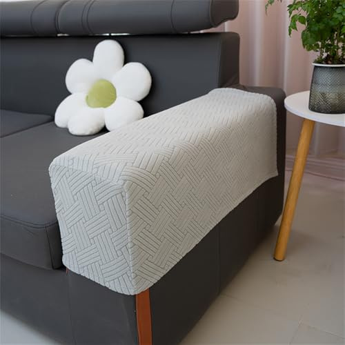 Hearda Sofa Armrest Protectors 2/4/6PCS/Set, Modern Stretch Fit Armrest Covers Chair Non-Slip Long Couch Arm Protector, Sofa Arm Caps Slipcovers for Armchairs, Sofas (Light Grey,Set of 4)