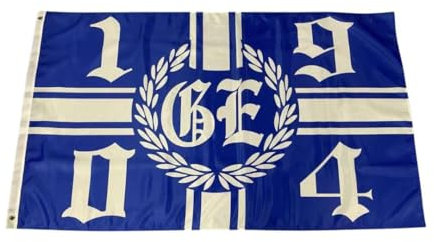 Fahne Gelsenkirchen - GE+Kranz 1904, 90x150 cm, Flagge, Banner, blau-weiss