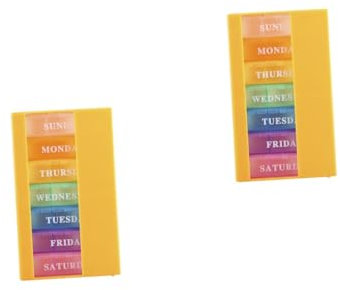 TOVINANNA 2 Sätze Pillendose travel pill box weekly pill organizer Medikamenten Container Medikamenten Aufbewahrung pillenbox Sieben Halter Lagerung von Medikamenten Plastikbehälter Orange