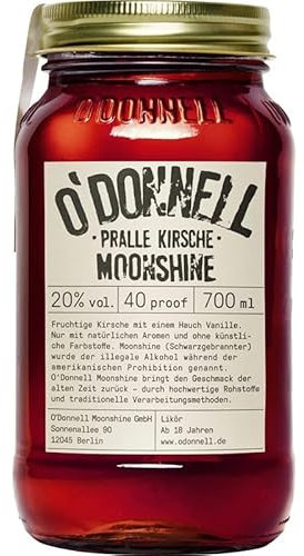 O'Donnell Moonshine Pralle Kirsche 20% Vol. 0,7L – Fruchtiger Genuss