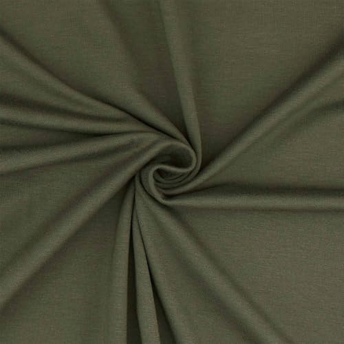 Viskose-Jersey Stoff, elastisch, uni olivgrün (Länge am Stück: ab 50cm / Breite: 150cm)