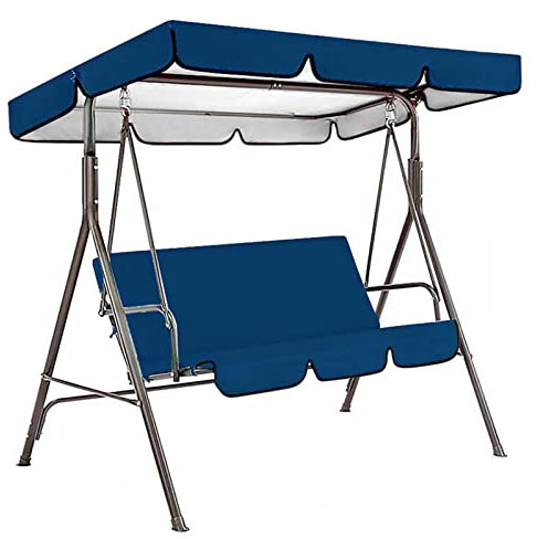 Swing Canopy Cover Replacement Swing Chair Cover Set, Replacement Canopy Swing Cover Patio Hammock Top Cover, Replacement Canopy for Swing Seat Chair, UV Protection Waterproof Swing Chair Cover(Dark b