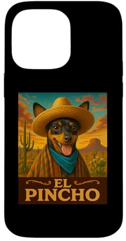 Miniatura Pinscher El Pincho Wild West Cowboy Western Dog Carcasa para iPhone 14 Pro Max