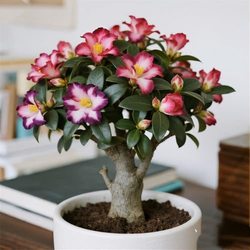 Rosa del deserto rara/Perenne/Rosa del deserto resistente/Adatta agli animali domestici/Tubero resistente/Decorazione da giardino-1 Rizoma-E