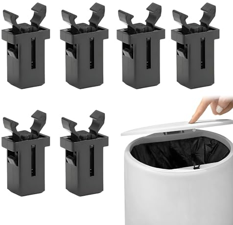 6PCS Bin Lid Clasps Set Durable Replacement Lid Catch Compatible with Brabantia Bin LidCatch Flexible Black Touch Top Latch Lock for Kitchen Bathroom Trash Cans Storage Boxes & Glasses Cases