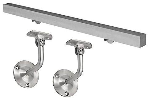 Kit de pasamanos de escalera de acero inoxidable personalizable: barra de apoyo rectangular de 0,6 a 6 m for uso en interiores y exteriores.(440cm)