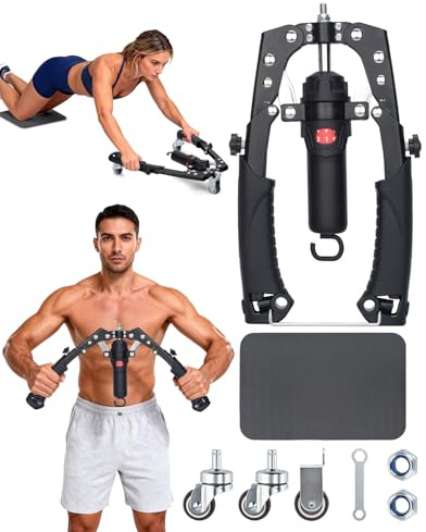 Abahub Power Twister Armtrainer Verstärkt Hydraulisch 22–440 lbs | Einstellbarer Widerstand Brusttrainer Trizeps Bizeps Schulter Trainingsgeräte Muskelaufbau Geräte für Männer und Frauen