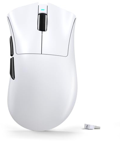 ATTACK SHARK V3 Ultra Lightweight Wireless Gaming Mouse with 25K DPI-WhiteA | PAW3311 Optical Sensor, 1K Polling, Mechanical Switch, 2.4G/BT/USB Wired, Esports Gamer 65g Ergonomic From Mice, PC/Mac/Win