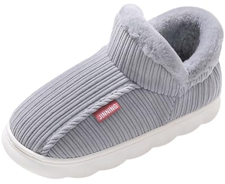 Generisch Modelli Da Uomo E Donna Di Pantofole Di Cotone Ciabatte Da Donna Inverno 2025 Inverno Caldo Soffice Natale Ciabatte In Pelle Di Agnello, grigio., 43 EU