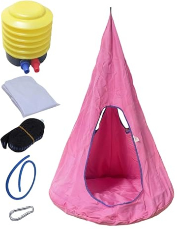 Schaukelsitz für – Multifunktionale verstellbare Hängematte mit Kissen, max. 150 kg, Hängesessel für Luftzelt | Nestschaukel für drinnen und draußen für Wohnzimmer, Garten,
