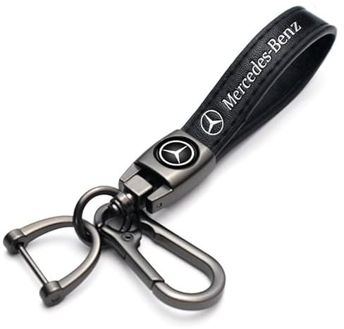 Auto Porte-clé pour Mercedes Benz CESM CLK GLK GL AB GLS GLE AMG Series, Porte clef voiture pour Voiture, Porte-clés en cuir pour homme et femme, Voiture Accessoires, Noir