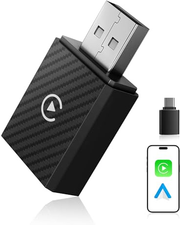 WityEye 2 In 1 CarPlay und Android Auto Wireless Adapter, Dualband WiFi 6, V5.4 Bluetooth, Schnell & Stabil, Plug & Play, für Apple iPhone iOS 10+, Smartphone Android 11+, Autos seit 2016