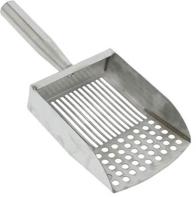 Kaeltsyn Setaccio in acciaio inox Pala Merlo acquaiolo con impugnatura antiscivolo angolata gadget per scavare rastrelli sabbia metallica per pettinare la spiaggia