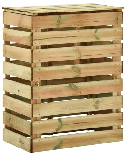 vidaXL Gartenkomposter mit Lattenstruktur Grün 110 x 58 x 113 cm