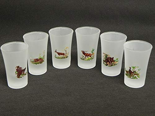 GTK - Geweihe & Trophäen KRUMHOLZ 6 Stück Schnapsgläser Schnaps Glas Set in Ice White MATT