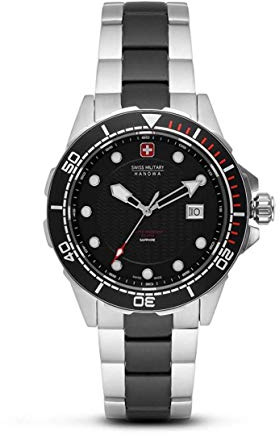 swiss military hanowa Unisex Erwachsene Analog Quarz Uhr mit Edelstahl Armband 06-5315.33.007
