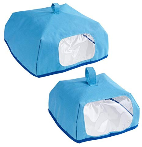 Maximex Speiseschutzhaube Thermo 2er Set - 2er Set Isolier-Abdeckhaube, Fliegenhaube, Polyester, Blau