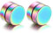 JewelryWe Schmuck Herren Damen Ohrringe Edelstahl Magnet Ohrstecker Fakeplugs Fake Plug Tunnel Ohrclips Ohne Loch Bunt 8mm