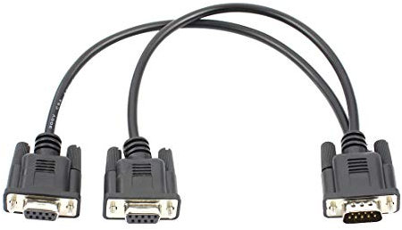 JMT Cable en Y ¨¤ 9 broches pour port s¨¦rie DB9, male ¨¤ 2, cable s¨¦parateur s¨¦rie Rs232, cable 2 en 1 pour afficheurs de caisse (Noir)