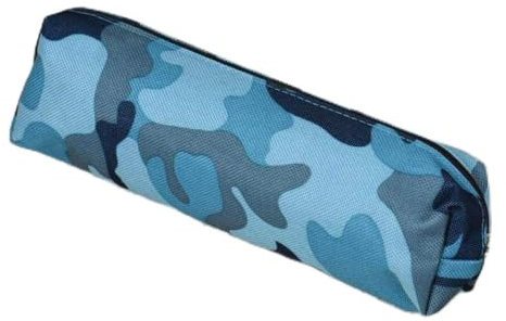 Camouflage Zip Leinwand Mäppchen Studenten Federmäppchen Federtasche Schlampermäppchen für Mädchen Und Jungen (Camo Blau)