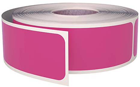 Color Stickers for File Folders 3x1 inch- 250 Pack, (7.5cm x 2.5cm) Pink Sticker Label Roll by Royal Green
