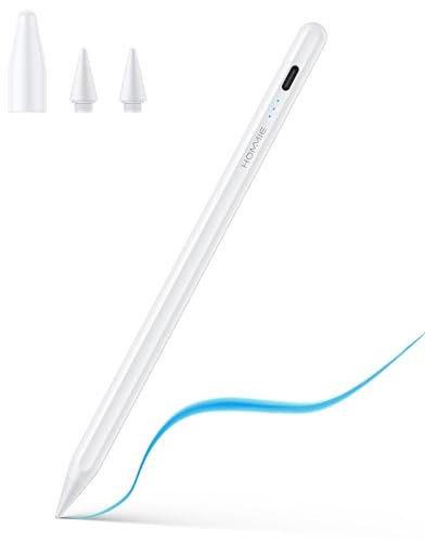Hommie Pencil 2 Gen para Apple iPad 2018-2024, Lapiz iPad con Punta Ultrafina de 1mm, Magnética, Rechazo de Palma, Batería de Larga Duración, Lapiz para iPad 10/9/8/7/6, iPad Pro 11/12.9, Air 3/4/5
