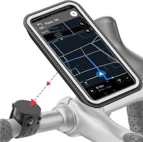 SHAPEHEART innovation française, Support telephone vélo magnétique, Pochette imperméable détachable. Porte téléphone vélo électrique. Support telephone vélo, trottinette, VTT... Accessoire vélo
