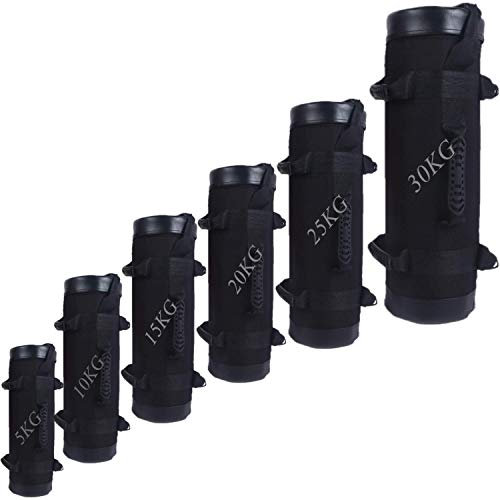 YZBBSH Sandbag Gewichtssack 5kg 10kg 15kg 20kg 25kg 30kg Power Bag Core Bag für Gewicht Fitness Training Sandsack (Kein Sand, Brauchen Sandsack Selber Befillen),Schwarz,5kg