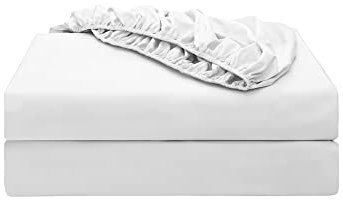 Spannbetttuch, Doppelbett, Fadenzahl 600, 40,6 cm tief, ägyptische Baumwolle, Spannbetttuch (2, Weiß), Bettbezug 140x200, 90x200, 160x200