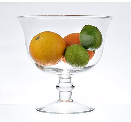 EMH Saladier à fruits à pied en verre soufflé à la bouche - 21 cm HJ00245/18/82/215