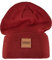 Urban Classics Unisex Synthetic Leatherpatch Long Beanie-Mütze, Burgundy, one Size