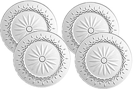 CRISTALICA Glasteller Platzteller Tafelservice Geschirr Bleikristall klar 4er Set D 26,5 cm