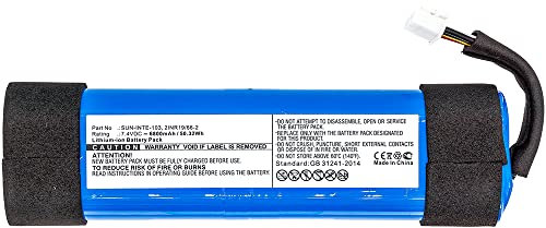 Battery for Xtreme 2 2INR19/66-2 SUN-INTE-103 J-XTREME2BLKAM J-XTREME2BLUAM 7.4V Li-ion 6800mAh / 50.32Wh