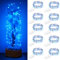 Guezuvoru Confezione da 10 luci stringa LED a batteria 1m 10 LED filo d'argento luci stringa bottiglia stella impermeabile blu per Natale festa di nozze camera da letto decorazione interna ed esterna