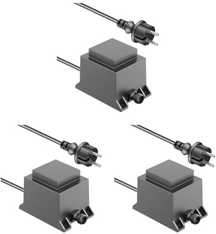 ledscom.de 3 Stück 40W LED Trafo-Netzteil/Transformator für Stecksystem NEMO, Stecker, 12V AC, schwarz, IP68