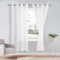 DWCN Sheer Voile Vorhang mit Ösen Gardinen Kurz Durchlässige Vorhänge Weiss Vorhang Transparent, Weiß, 240x132cm(HxB)