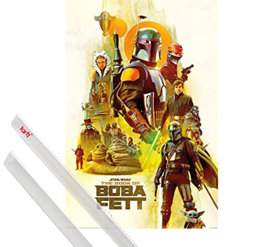 1art1 Star Wars Plakat | Bild (91x61 cm) The Book of Boba Fett In The Name of Honour + EIN Paar Posterleisten, Transparent